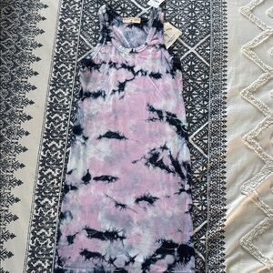 Electric & Rose Tie-Dye Tank Dress in Pink and Black